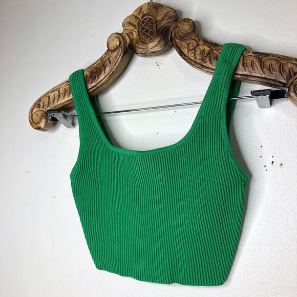 Babaton Green Ribbed Tank Top - Picture 4 of 6